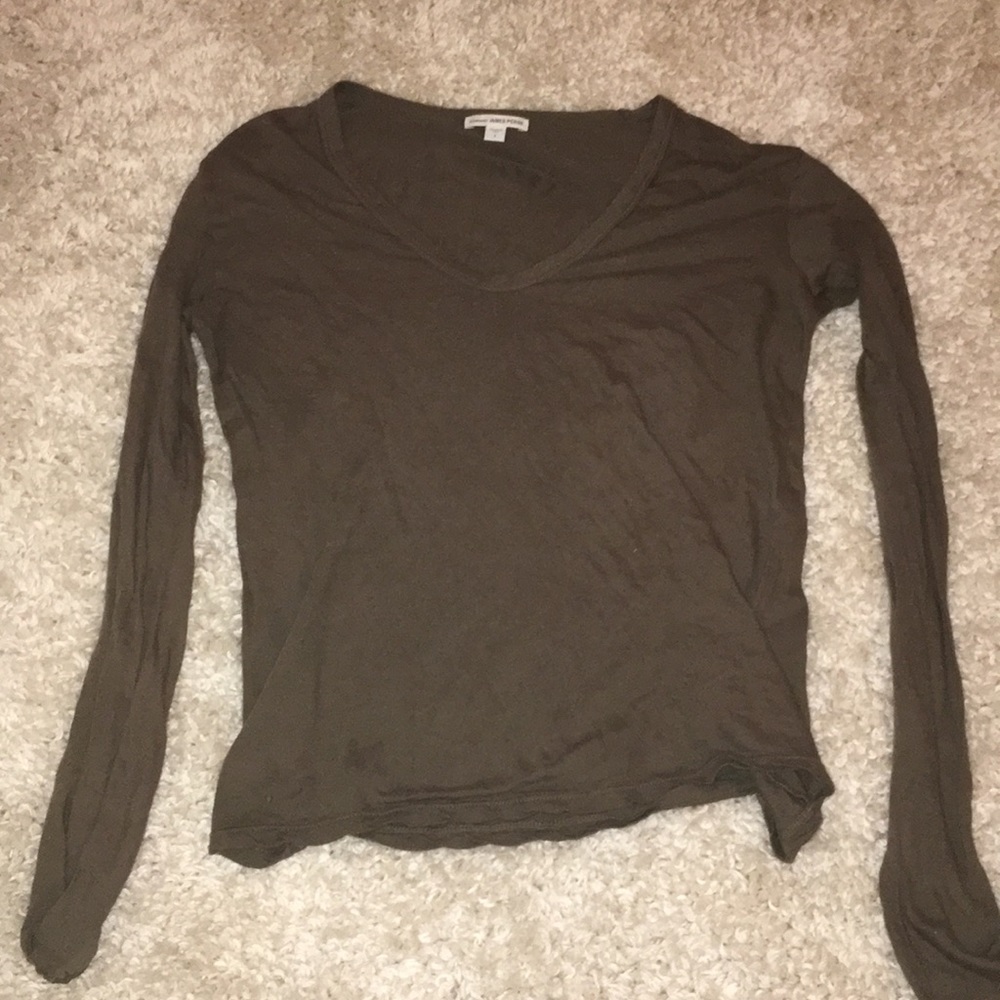 James perse olive green loose short T-shirt